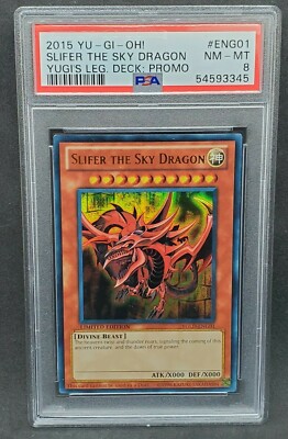 Yugioh PSA 8 NM-MT Slifer the Sky Dragon YGLD-ENG01 Ultra Rare Promo 2015-image