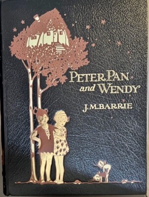 Peter Pan & Wendy by J M Barrie, Blue Leather , Gilt Hodder and Stoughton 1921-image