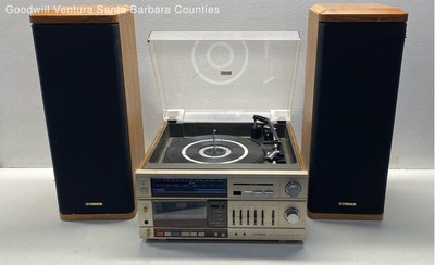 Fisher MC-720 Audio Component System Stereo Turntable w/ Speakers - PARTS/REPAIR-image