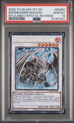 2022 PSA 10 YUGIOH BATTLES OF LEGEND SECRET RARE DOOMKAISER DRAGON 💫-image