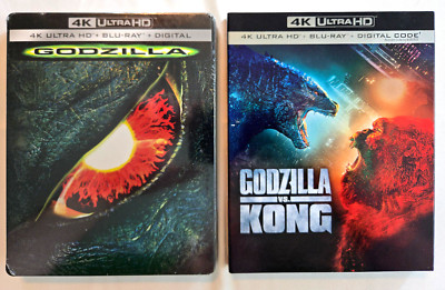 Godzilla (1998) 4K STEELBOOK (New) / Godzilla Vs. Kong 4K+Slip Cover (Like-New)-image