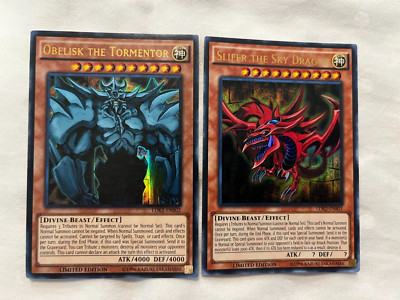 SLIFER THE SKY DRAGON OBELISK THE TORMENTOR ULTRA RARE SET! YUGIOH YUGI KAIBA!-image