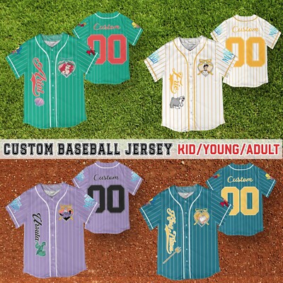 Custom Coquette Little Mermaid Disney Baseball Jersey Gift For Kid Men Women-image