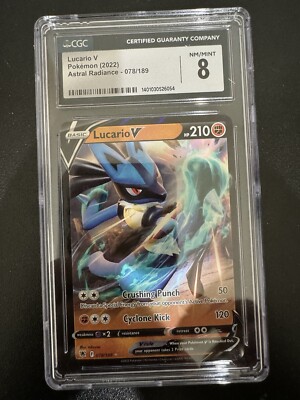 Pokemon Lucario V Astral Radiance Holo CGC Graded 8 Mint Not PSA Card-image