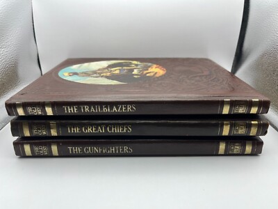 3 Lot Old West Series Trailblazers, Great Chiefs, Gunfighter 1973 Leather cover-image
