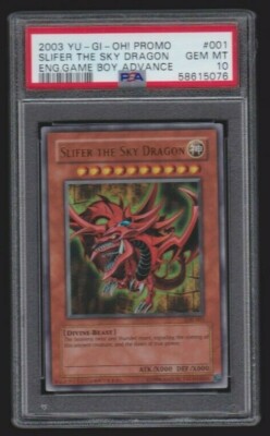 2003 YU-GI-OH! GAME BOY ADVANCE ULTRA RARE SLIFER THE SKY DRAGON GBI-001 PSA 10-image