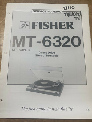 FISHER MT-6320 MT-6320C DIRECT DRIVE TURNTABLE ORIGINAL SERVICE REPAIR MANUAL -image