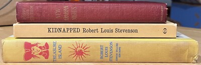 Lot of 3 Robert Louis Stevenson: New Arabian Nights~Kidnapped~Treasure Island~HC-image