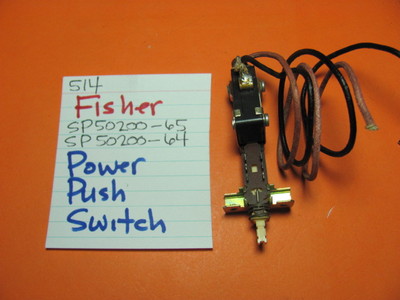 📈FISHER SP50200-65 POWER PUSH SWITCH FISHER 514 504X 314 304X  QUAD RECEIVER-image