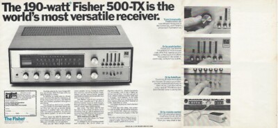 Original Fisher 500-TX Stereo Receiver 1969 Vintage Audio Magazine Print Ad-image