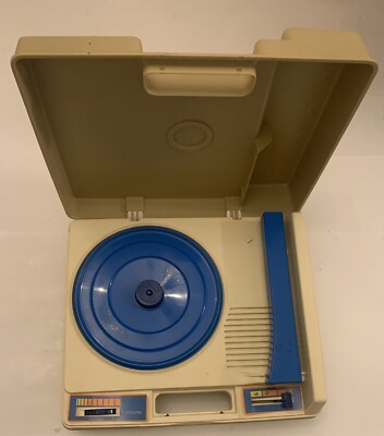 #1 Vintage 1978 Fisher Price Phonograph record player. Blue.-image