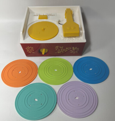2014 Fisher Price Record Player With 5 Records 10 Songs Works Ships No Batteries-image