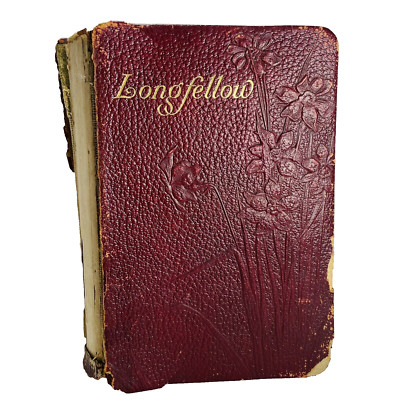 Poetical Works of Henry Wadsworth Longfellow Book Damaged, Undated Antique-image