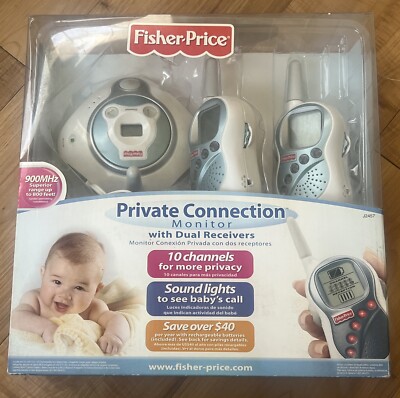 Fisher Price Private Connection Infant Monitor w/ Dual Receivers 10 Channel NIB-image