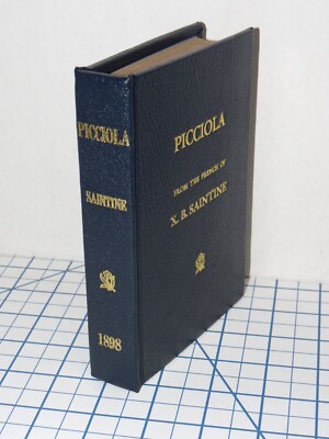 PICCIOLA Rebound Blue Bonded Leather SMALL Hardcover Book by X. B. SAINTINE 1898-image