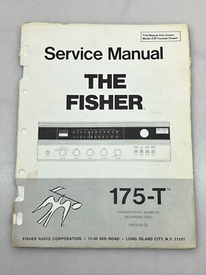 Fisher 175-T Original Service Manual Free Shipping-image