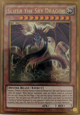 YuGiOh Slifer the Sky Dragon Gold Rare 1st Edition MVP1-ENG57-image