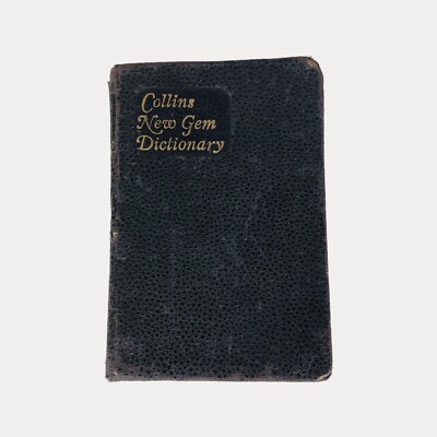 1954 Collins English New Gem Dictionary, Leather Bound Book-image