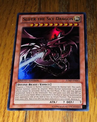 Yugioh Slifer The Sky Dragon JUMP-EN061 Limited Editiom Holo Foil Trading Card-image