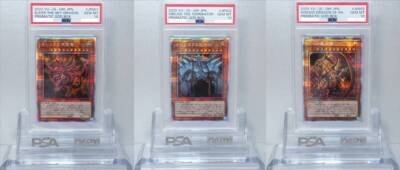 Set of 3 PSA10 Yu-Gi-Oh! Slifer the Sky Dragon, Obelisk the Tormentor, Ra 2020-image