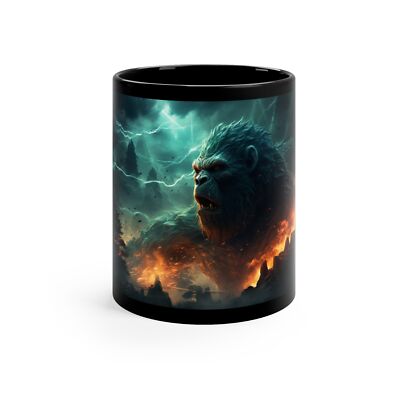 Godzilla And King Kong Coffee Mug 11oz Black Mug-image