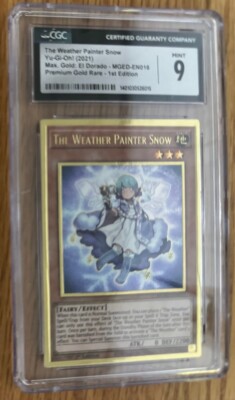 Yugioh Weather Painter Snow MGED EN016 Holo CGC Graded 9 Mint Not PSA Card-image