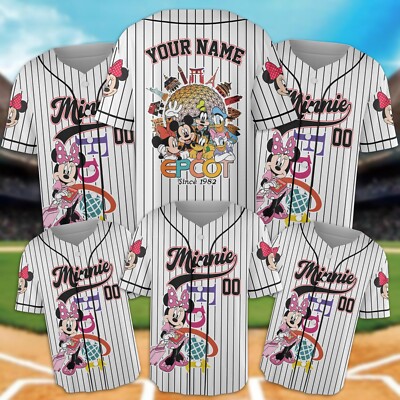 Epcot 2025 Minnie Disney Baseball Jersey Festival Kid Men Women Gift NEW-image